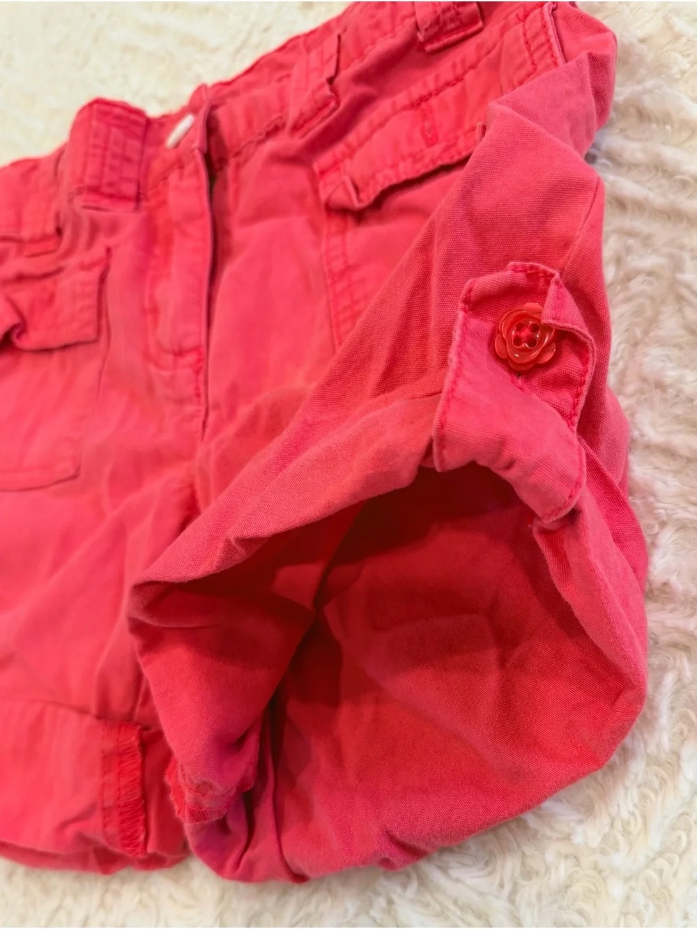 Gymboree Coral Red Girls' Cargo Pocket Shorts Size 6